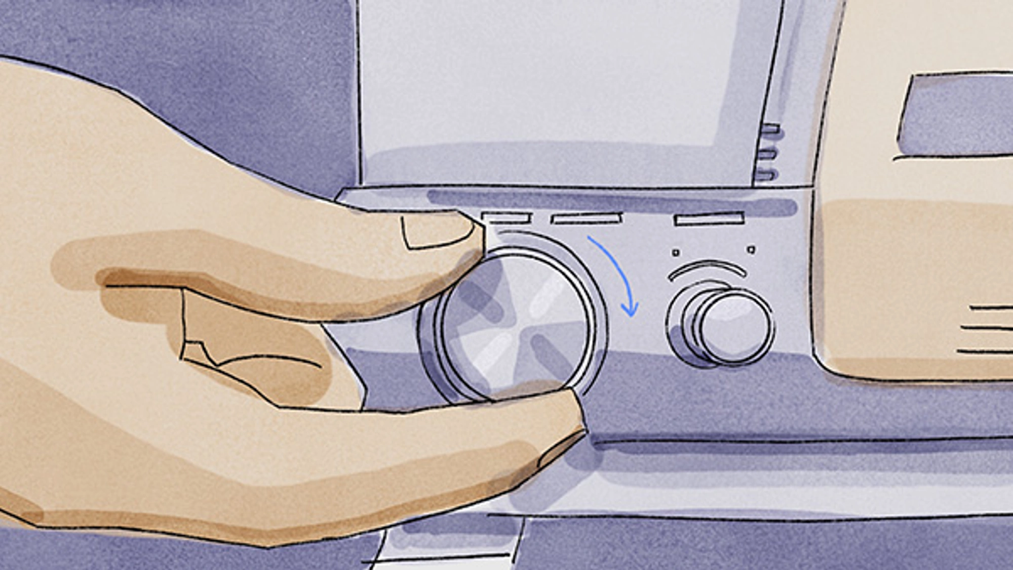 illustration interacting with old film camera dial