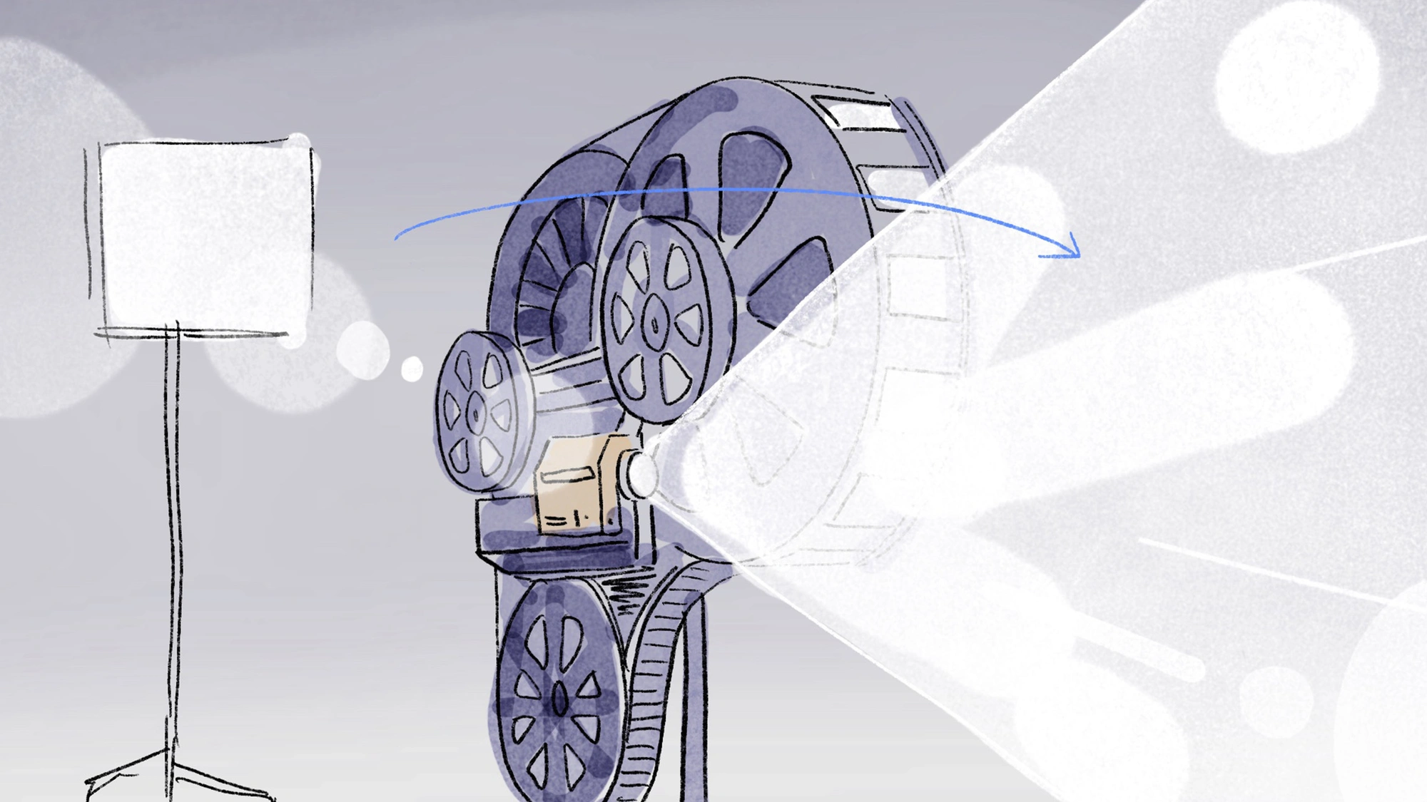 zoetrope illustration built out of old projectors