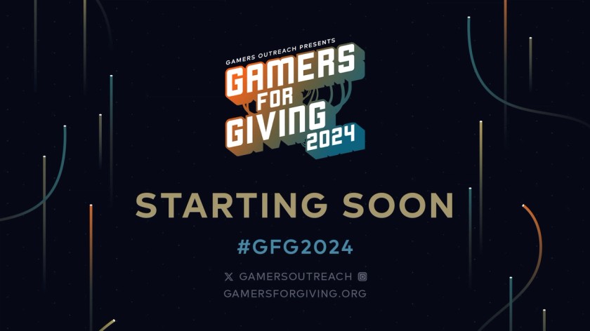 Graphic with the Gamers for Giving 2024 logo + "Starting Soon" text