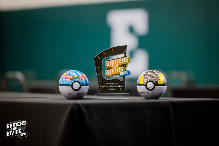 Trophy for the Pokemon TCG tournament at GFG Cards For A Cause.