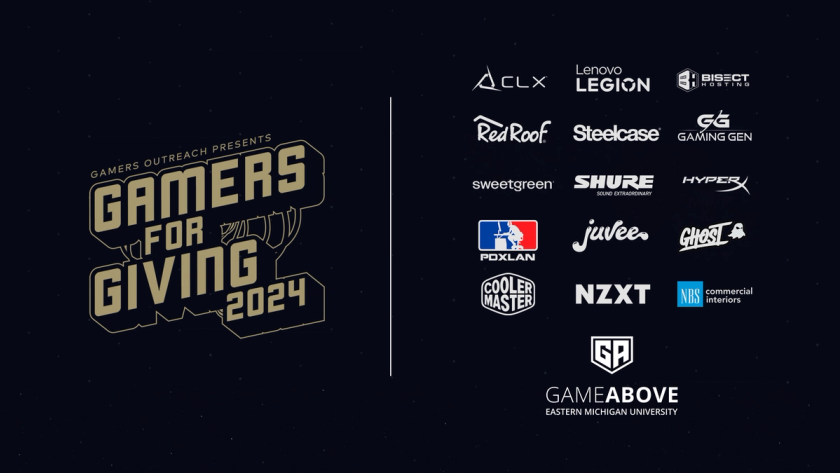 Gamers for Giving 2024 graphic with the logos of all the sponsors of the year's event.