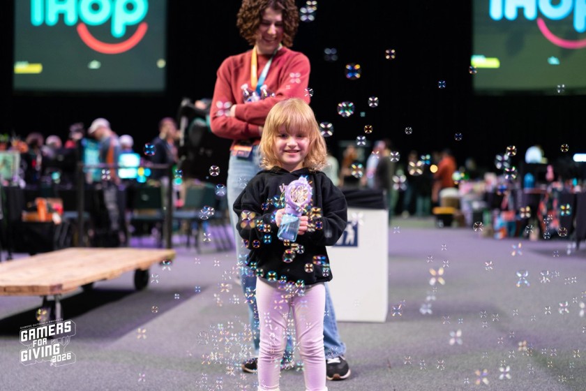 little girl with bubbles