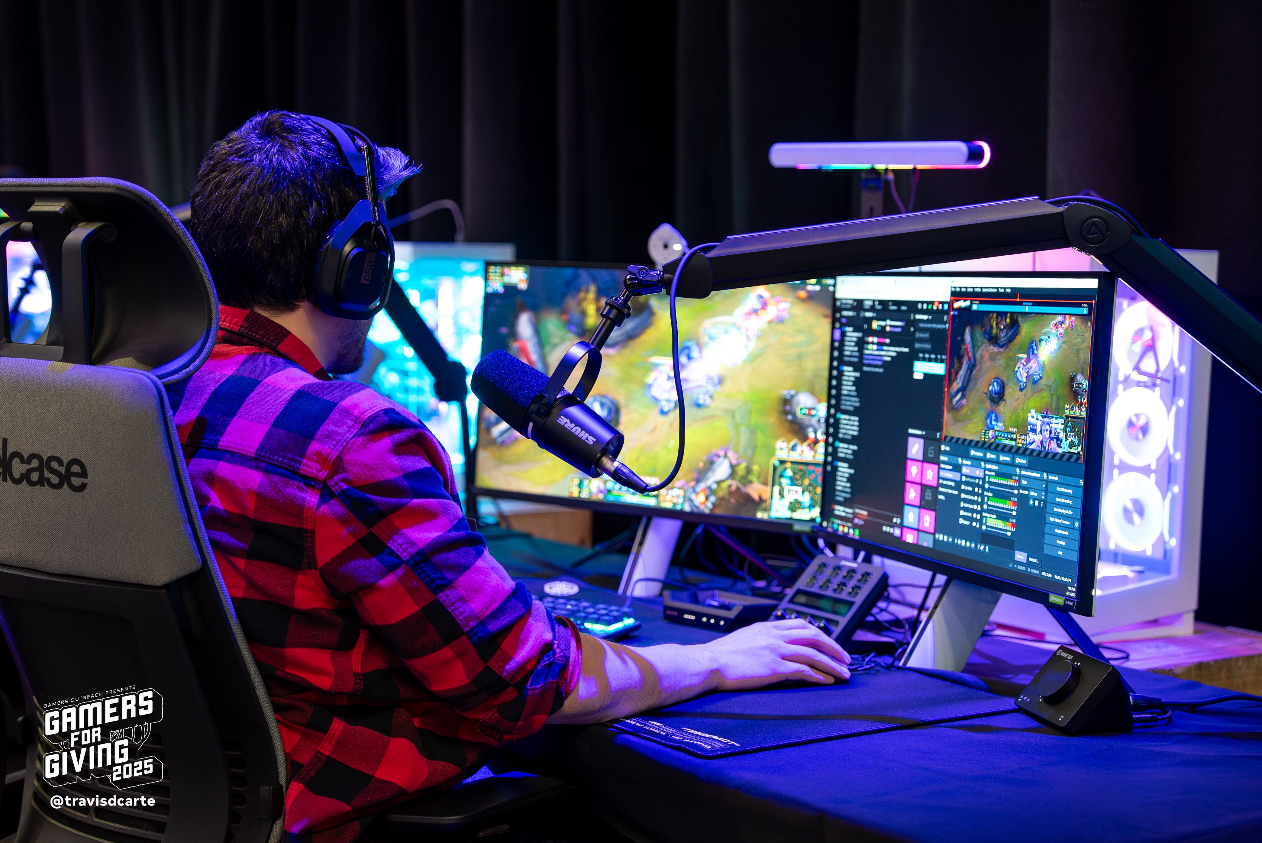 A GFG creator streaming at the LAN Party