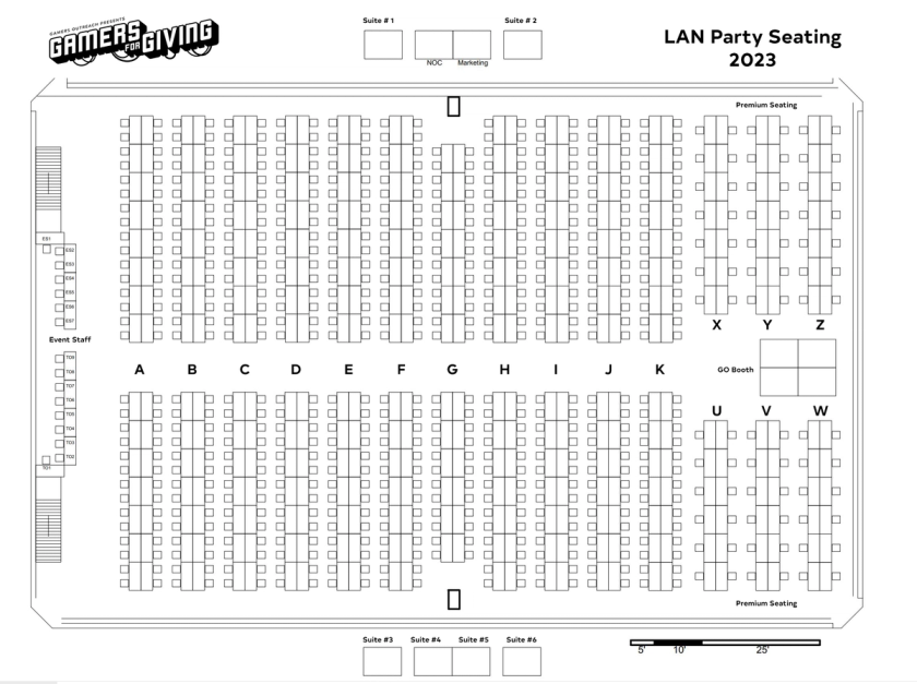 Gamers for Giving LAN Party Seating