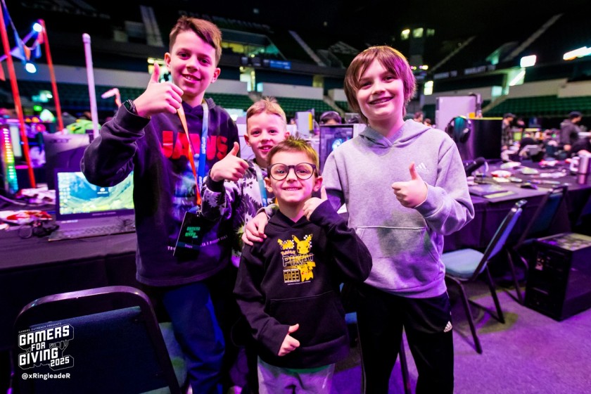 Four happy kids at GFG smiling for the camera