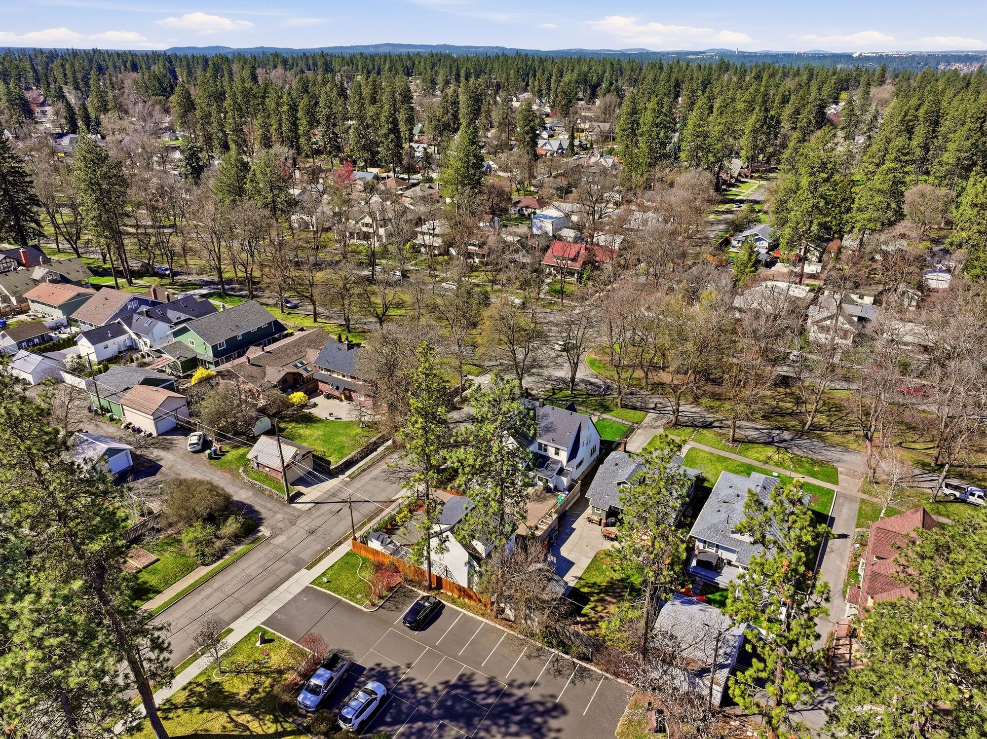 Aerial view of the neighborhood