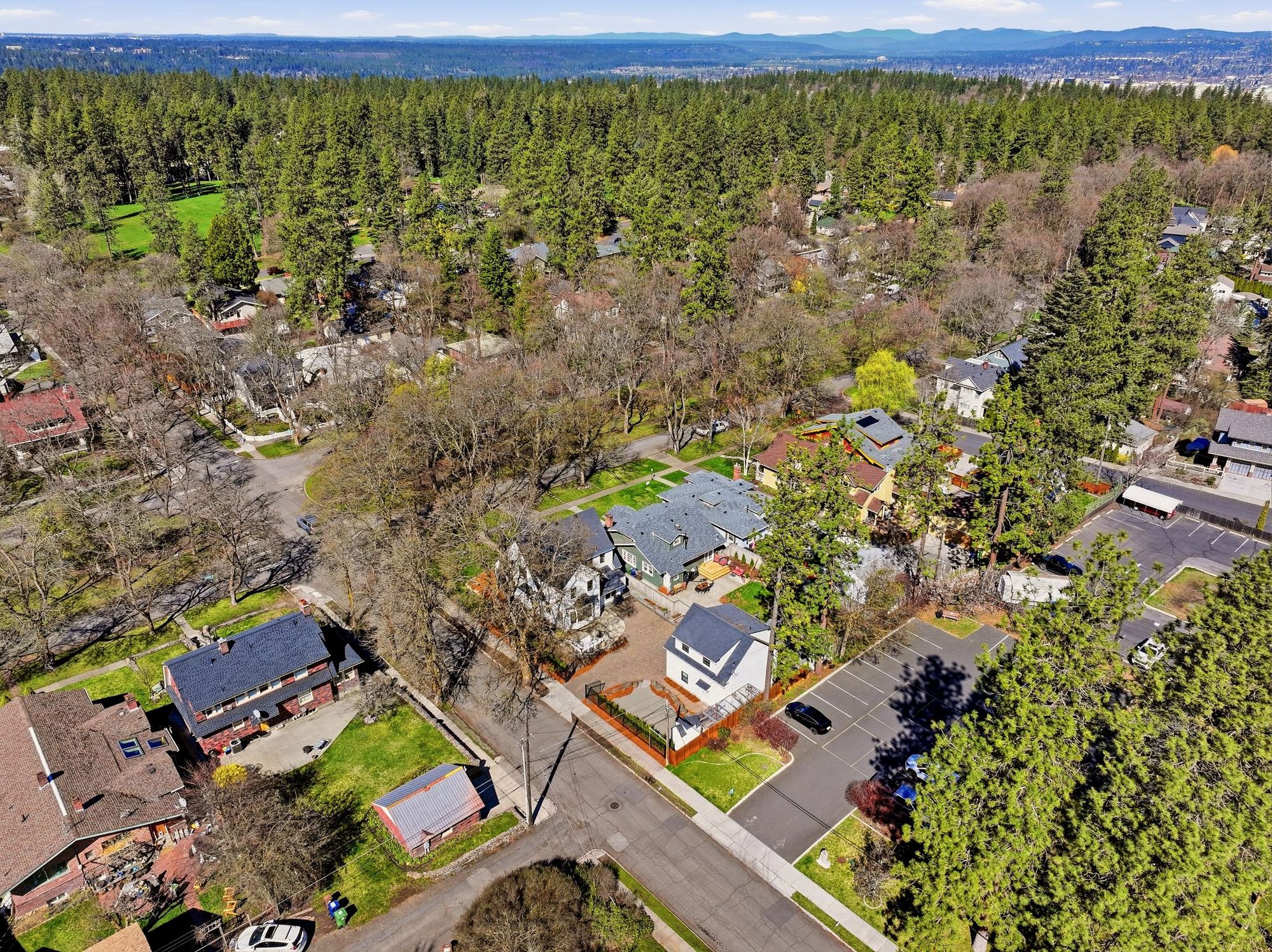 Aerial view of the neighborhood