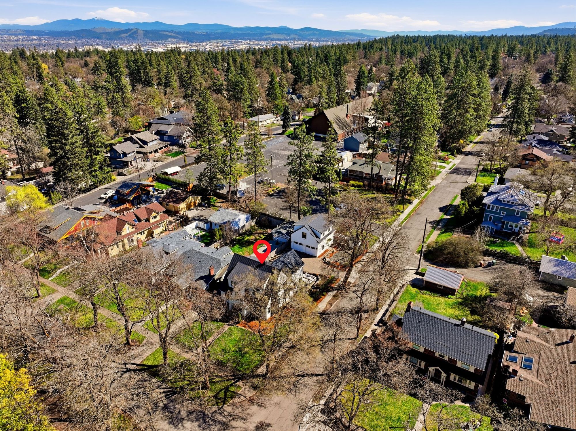 Aerial view of the neighborhood