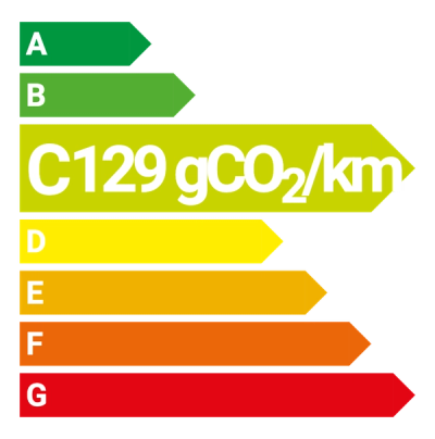Étiquette énergie : classe C, 129 grammes de CO₂ par kilomètre