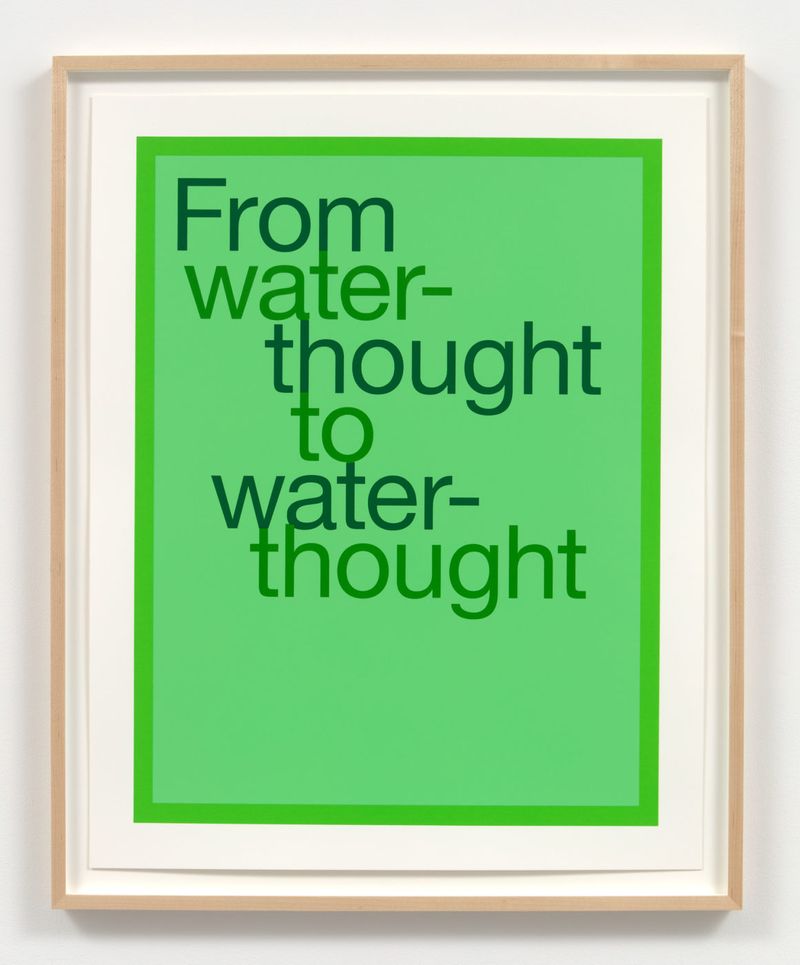 Installation view of displayed artwork titled From water-thought to water-thought