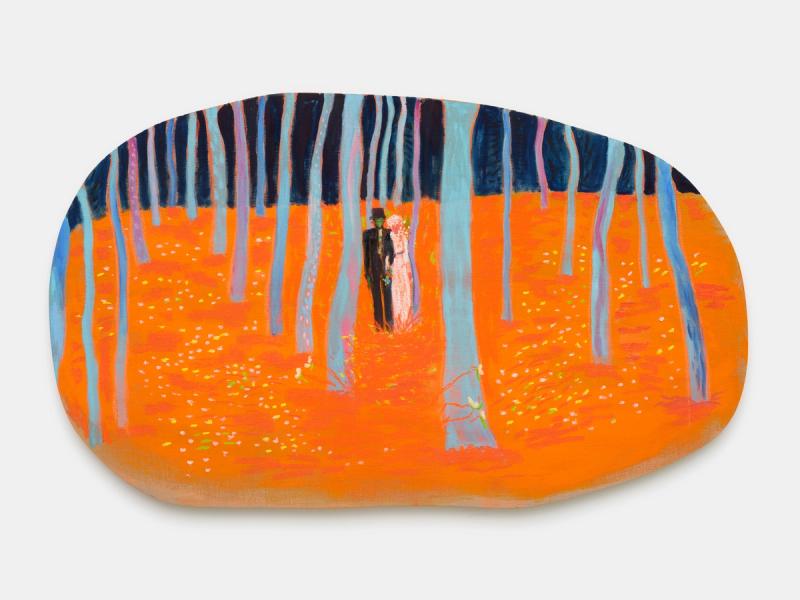 Installation view of displayed artwork titled A Wedding