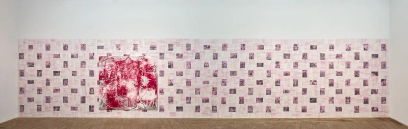 Installation view of displayed artwork titled was uns bleibt 