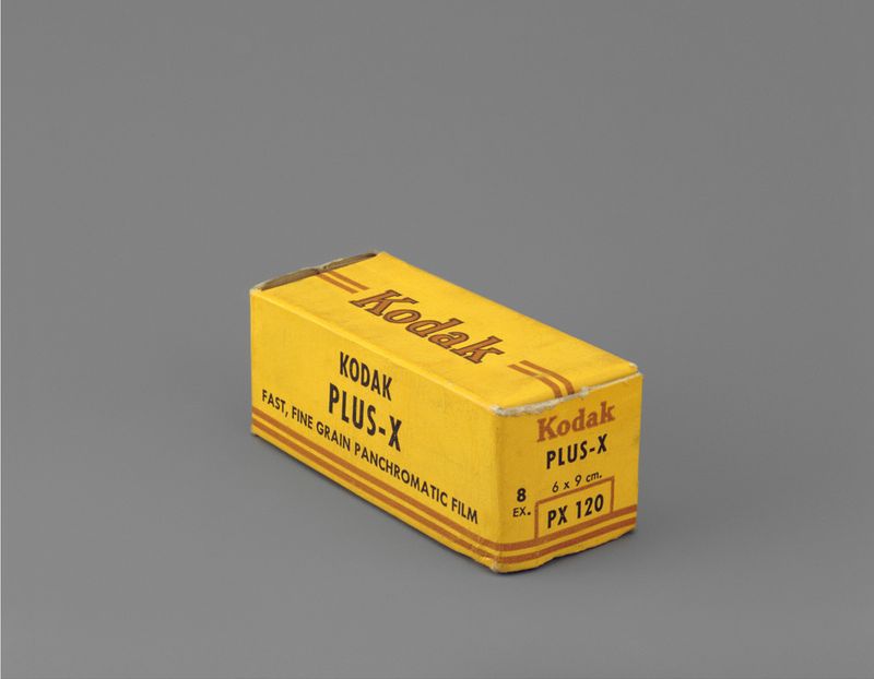 Presented view of Kodak Plus-X 120 March 1950 against a plain background