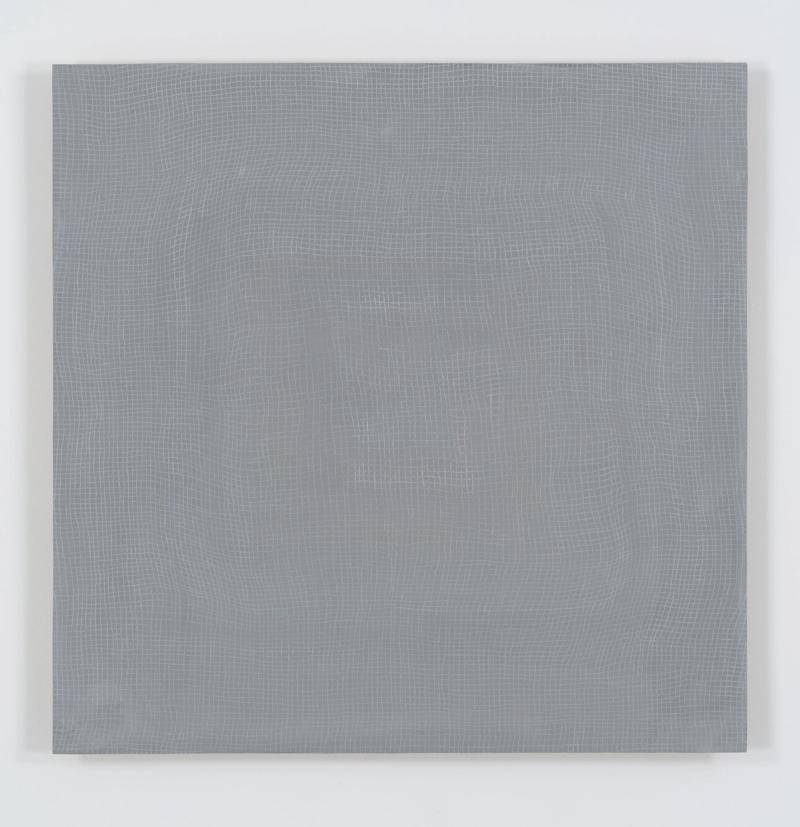 Installation view of displayed artwork titled Glory Hole (grey on grey) roygbiv