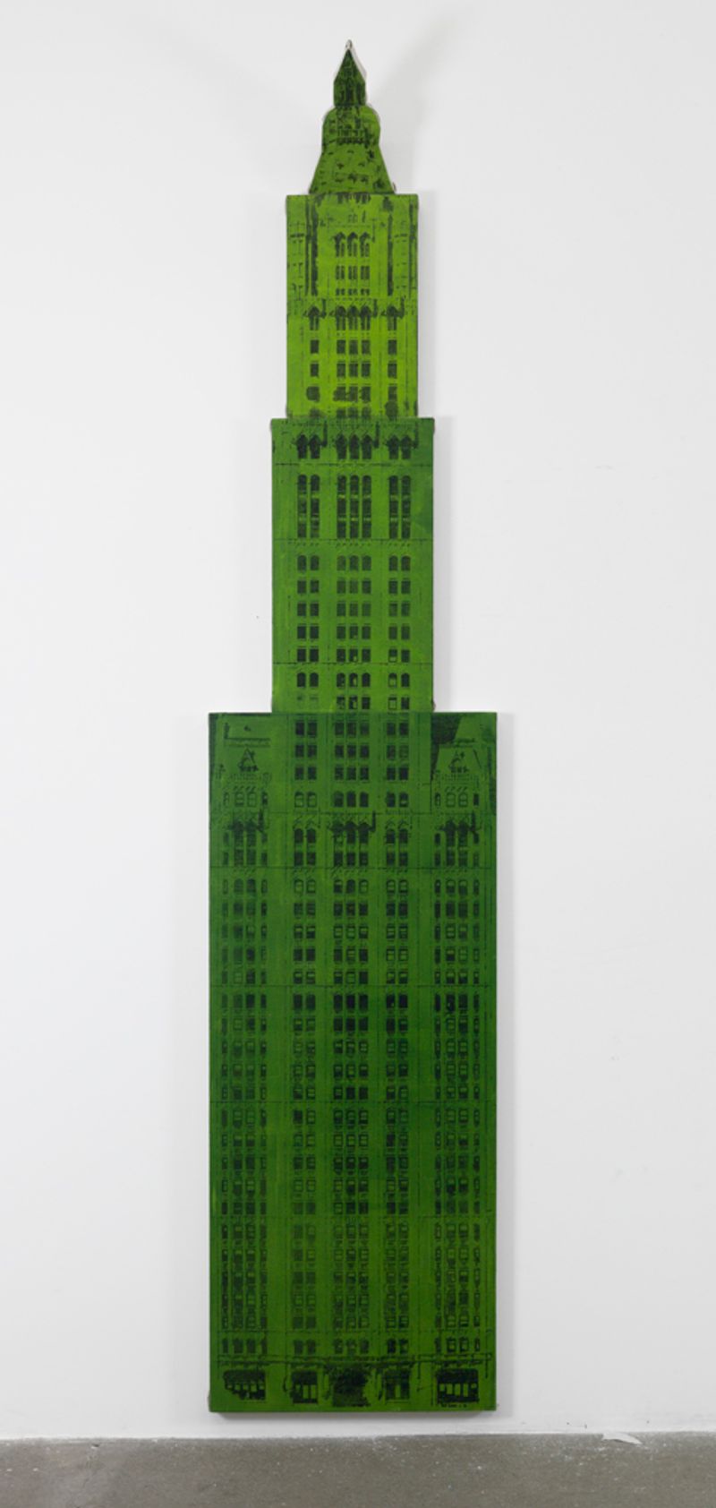 Installation view of displayed artwork titled Woolworth Building (Pthalo)