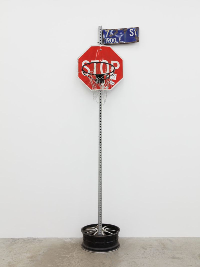 Installation view of displayed artwork titled Stop Don’t Shoot
