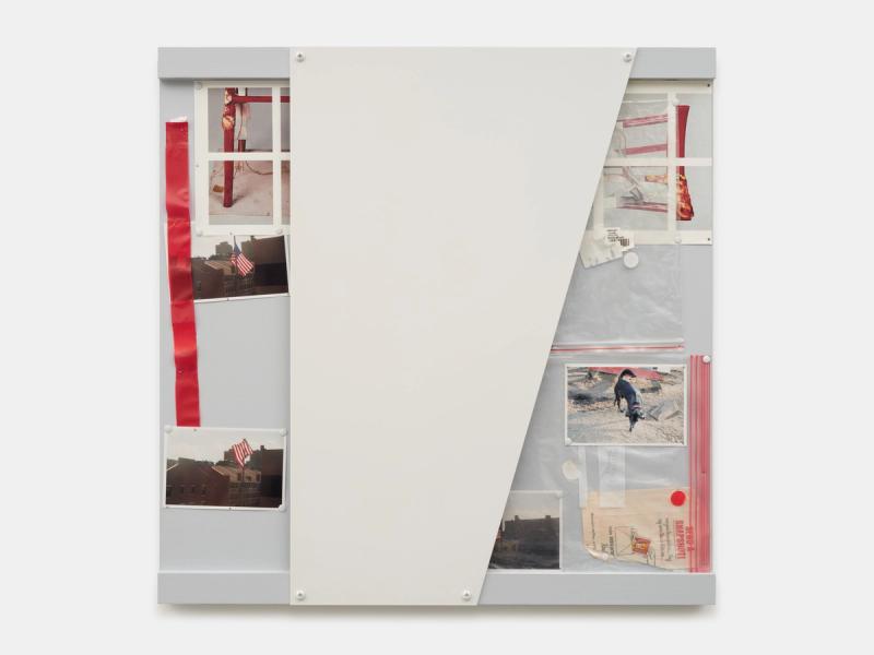 Installation view of displayed artwork titled Twenty Four (Serial Red Flags)