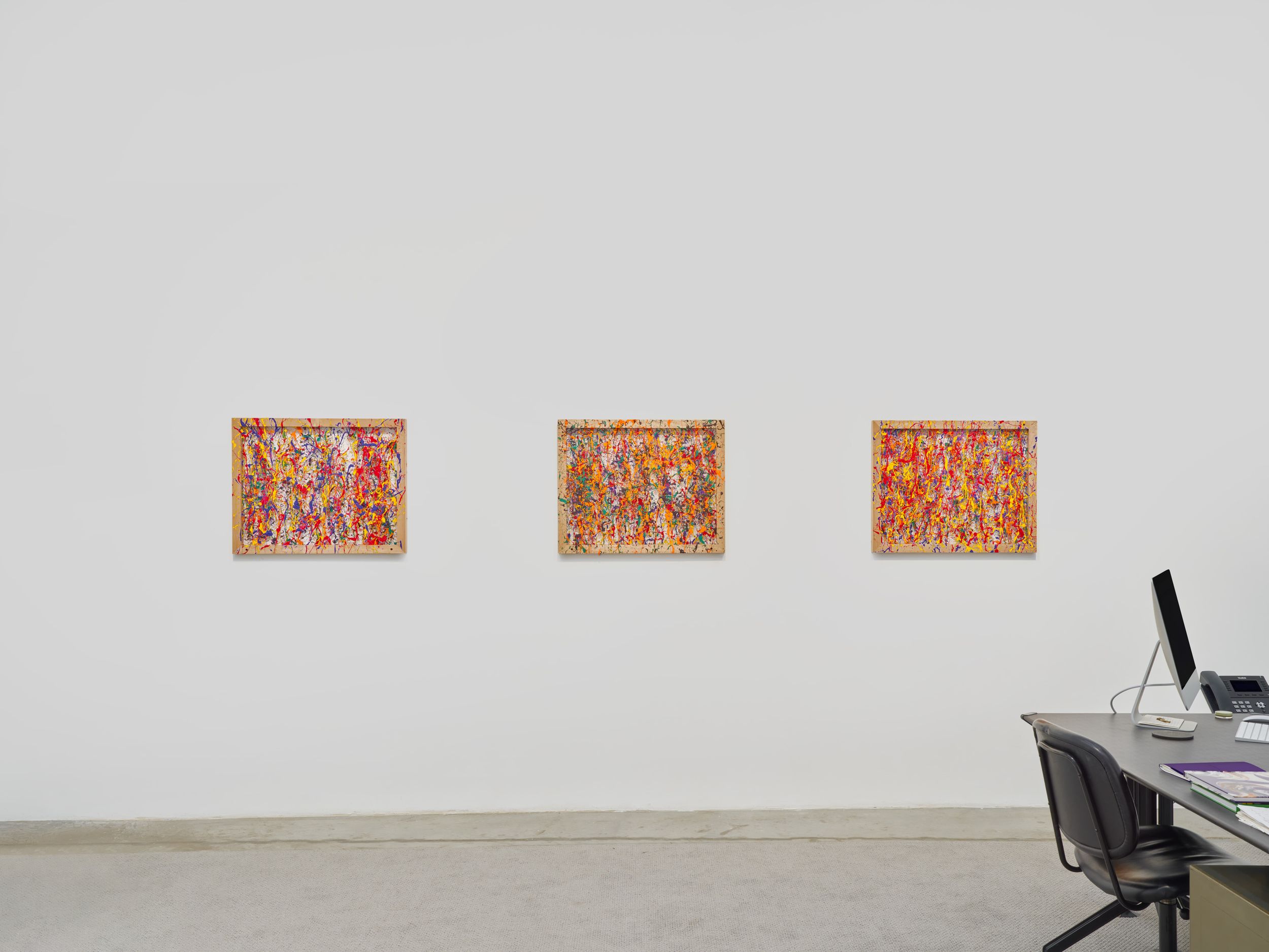 Installation view of Three New Paintings, I Mean Six