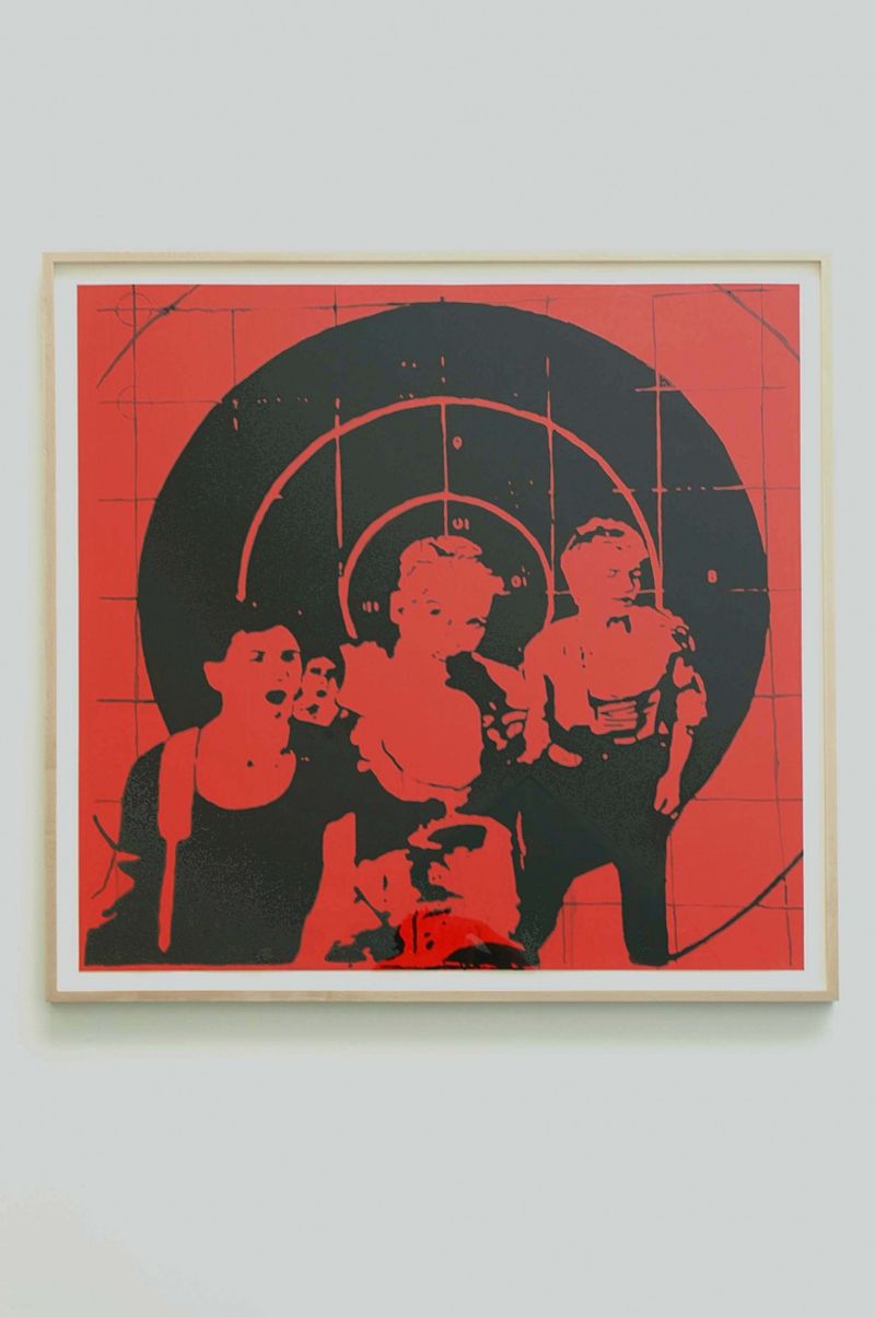 Installation view of displayed artwork titled Avengers/Target
