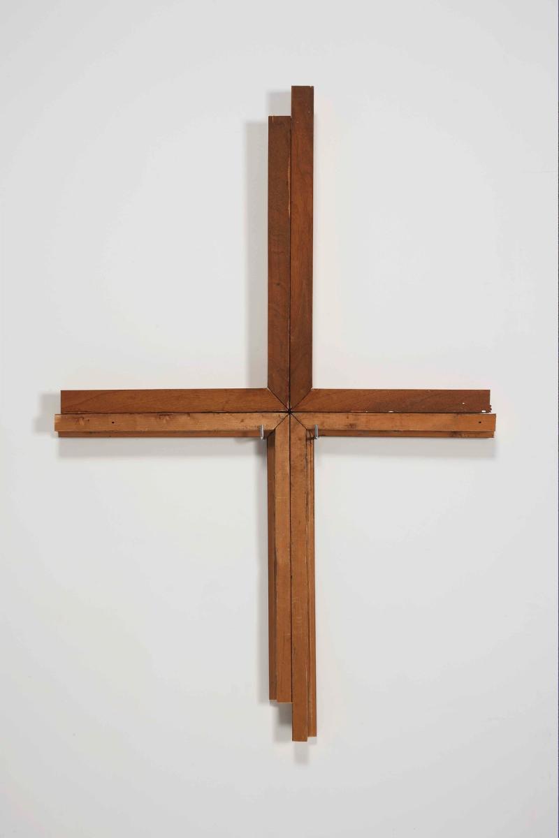 Installation view of displayed artwork titled Cross