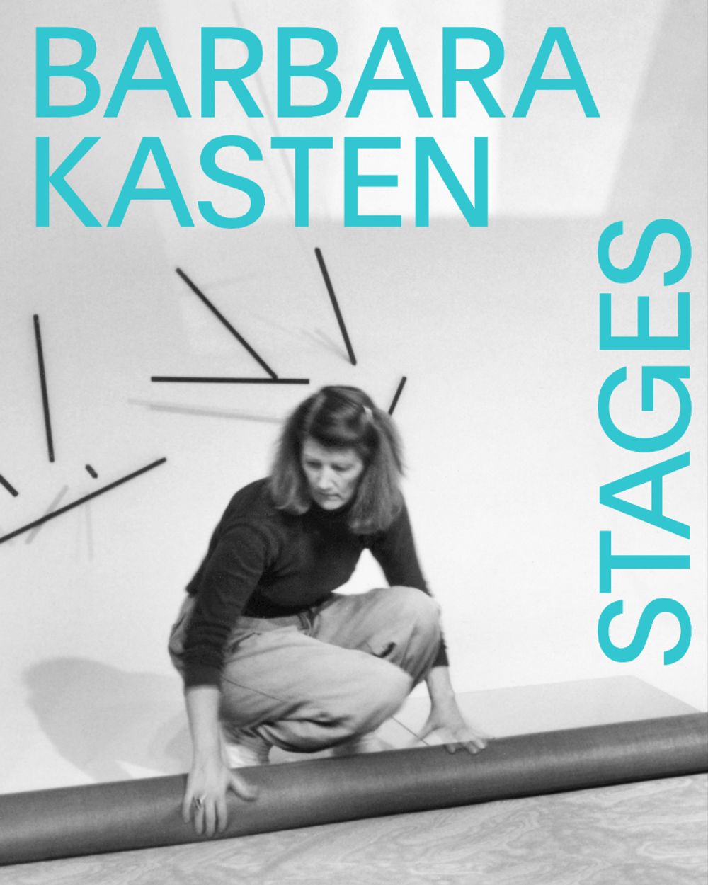 Book cover on plain gray background with title of Barbara Kasten: Stages