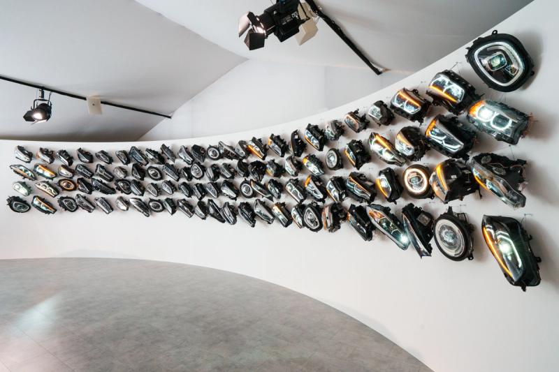 Installation view of displayed artwork titled Sunrise/Sunset