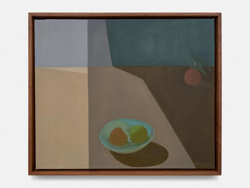 Installation view of displayed artwork titled Fruit in Space (Bowl of Fruit)