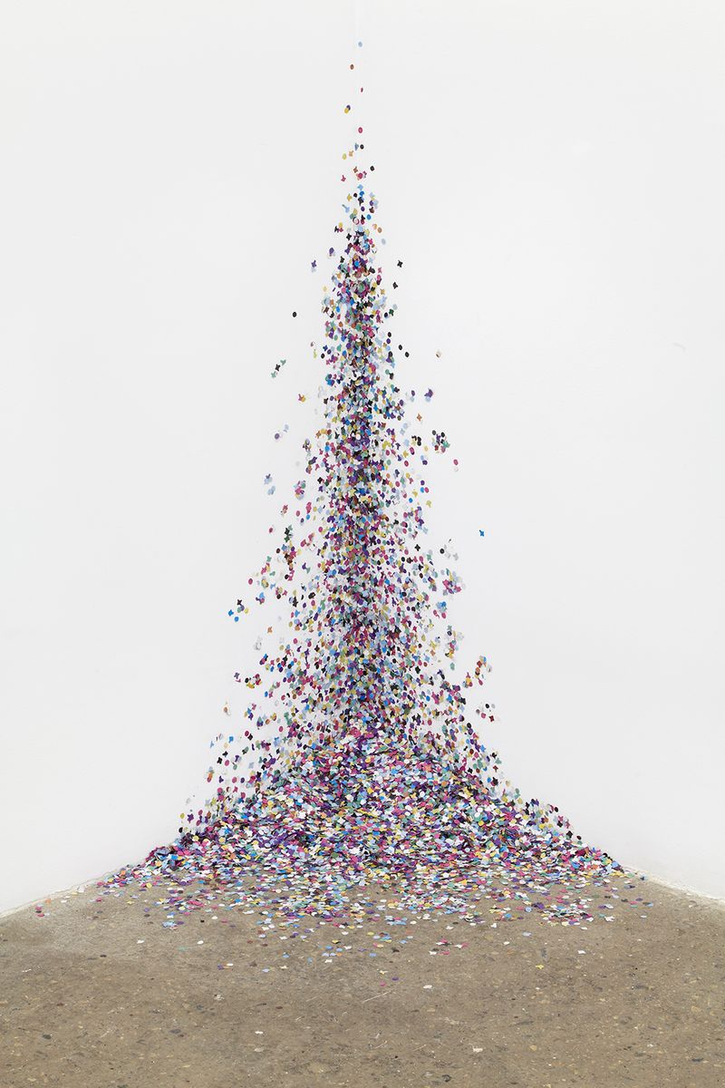 Installation view of displayed artwork titled Piece of Evidence (Confetti)