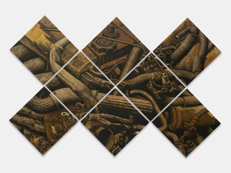 Installation view of displayed artwork titled Hard-or-Rick Paps nu