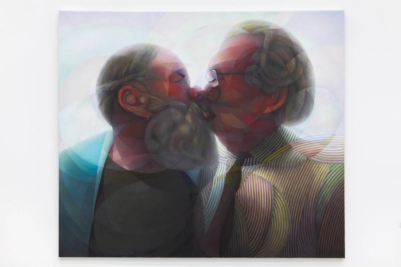 Installation view of displayed artwork titled The Kiss (2)