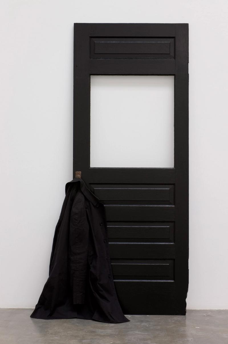 Installation view of displayed artwork titled Black Storm Door