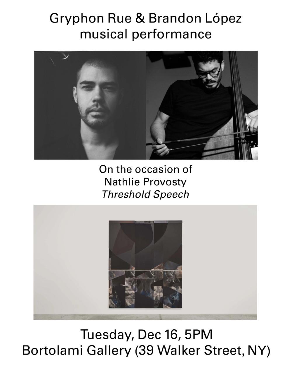 Visual representation of the news item Gryphon Rue & Brandon López musical performance link