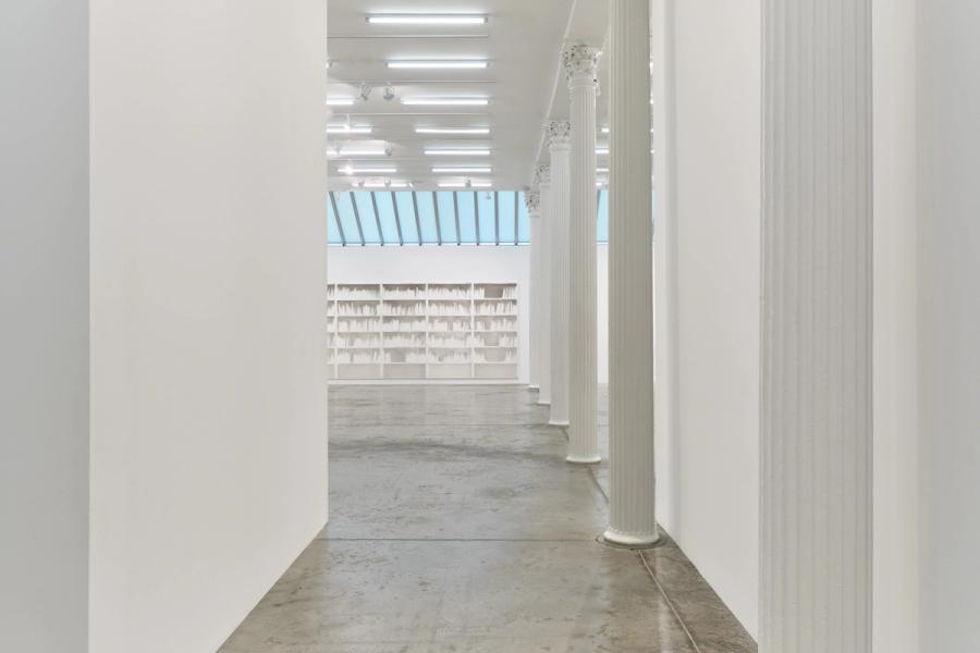 Featured Image (Installation View) of exhibtion: Felt, Velvet, Soot, Gypsum, Engine Oil