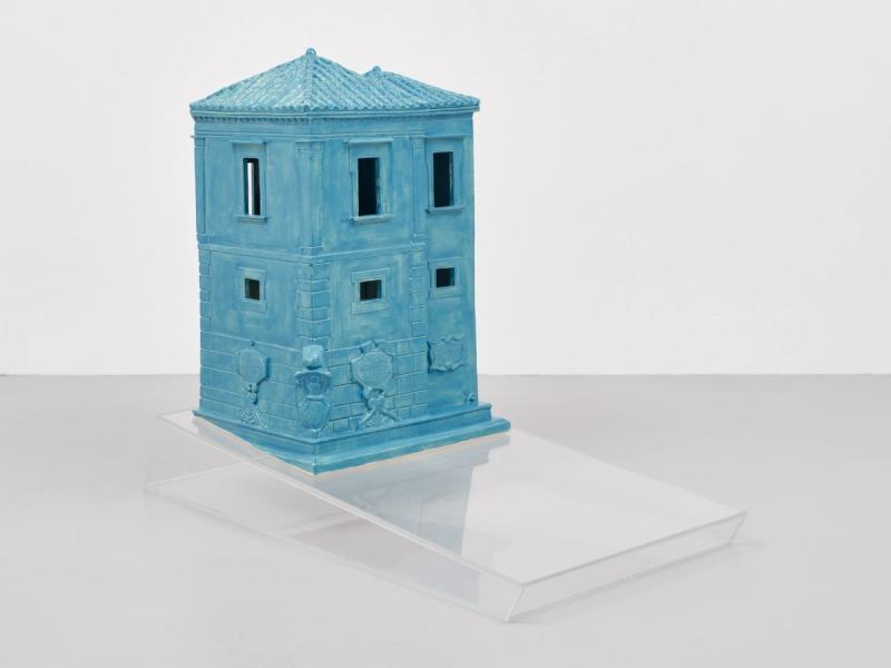 Installation view of displayed artwork titled Baby Blue House after Orsini