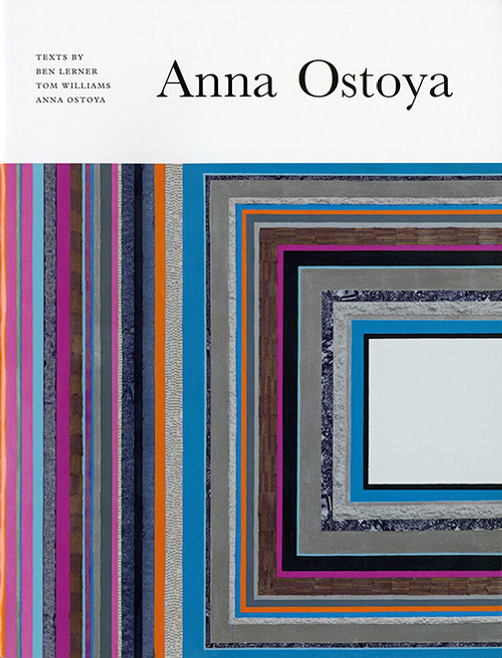 Book cover on plain gray background with title of Anna Ostoya
