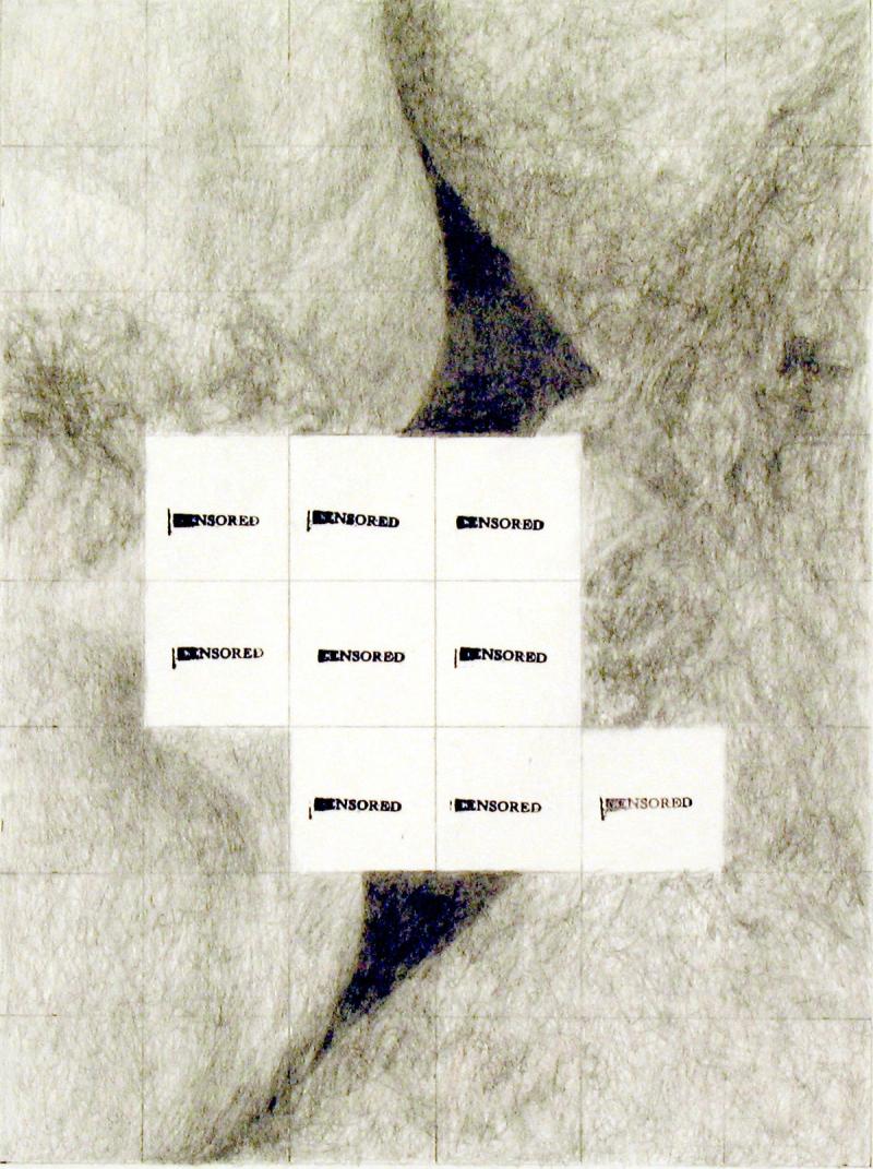 Installation view of displayed artwork titled Censored grid #10