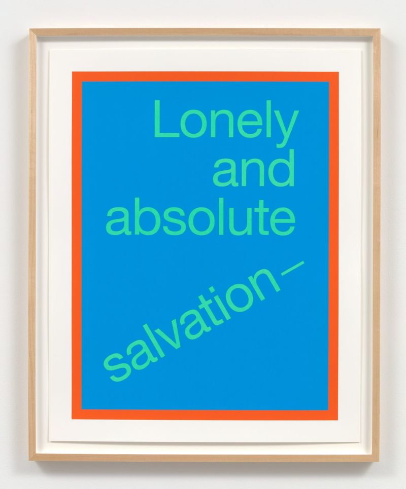 Installation view of displayed artwork titled Lonely and absolute salvation–