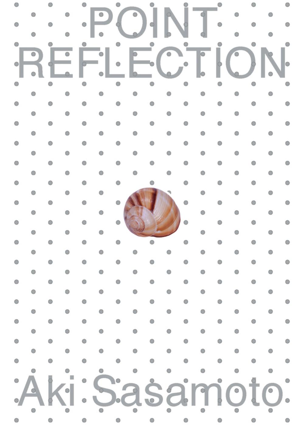 Book cover on plain gray background with title of Aki Sasamoto: Point Reflection