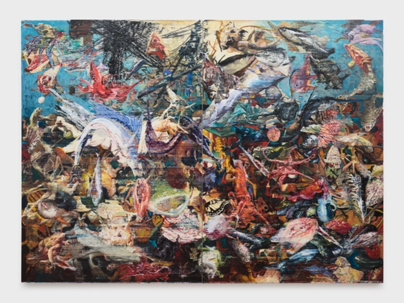 Installation view of displayed artwork titled Slip