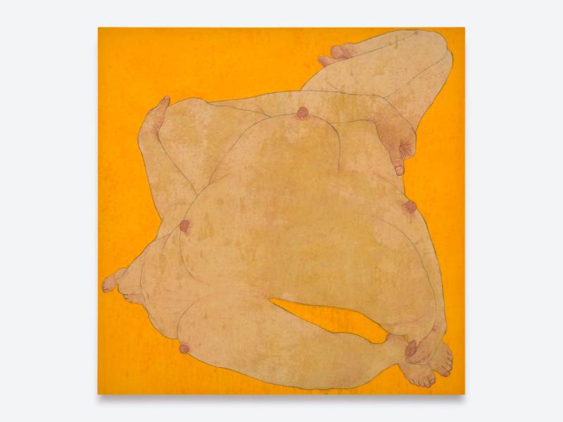 Installation view of displayed artwork titled Self Configuration: Indian Yellow 3