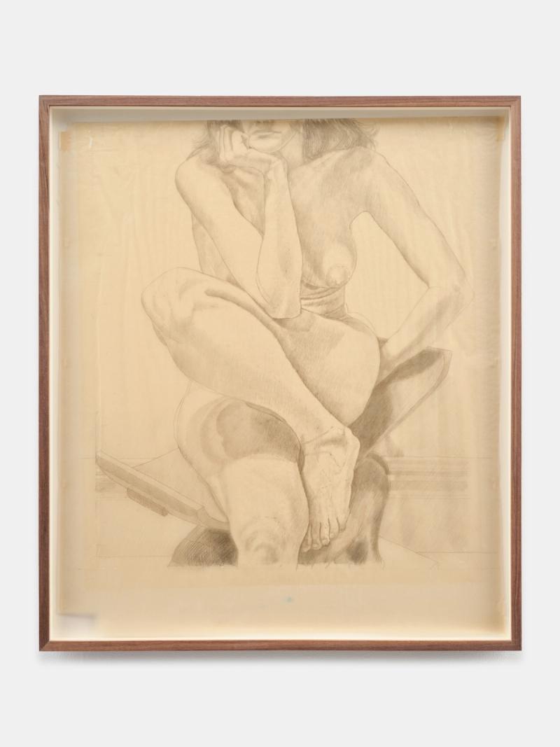 Installation view of displayed artwork titled Study for "Nude on a Dahomey"