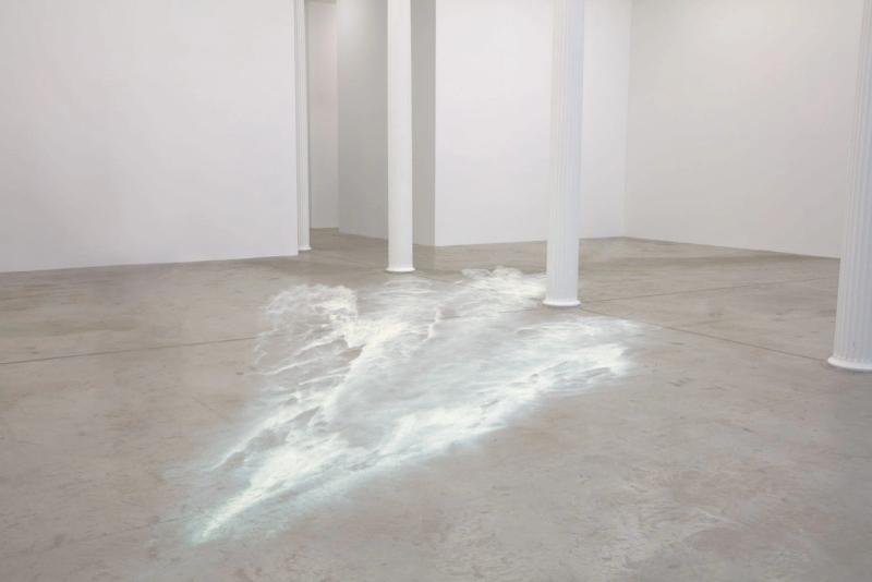 Installation view of displayed artwork titled Untitled (White Glitter)