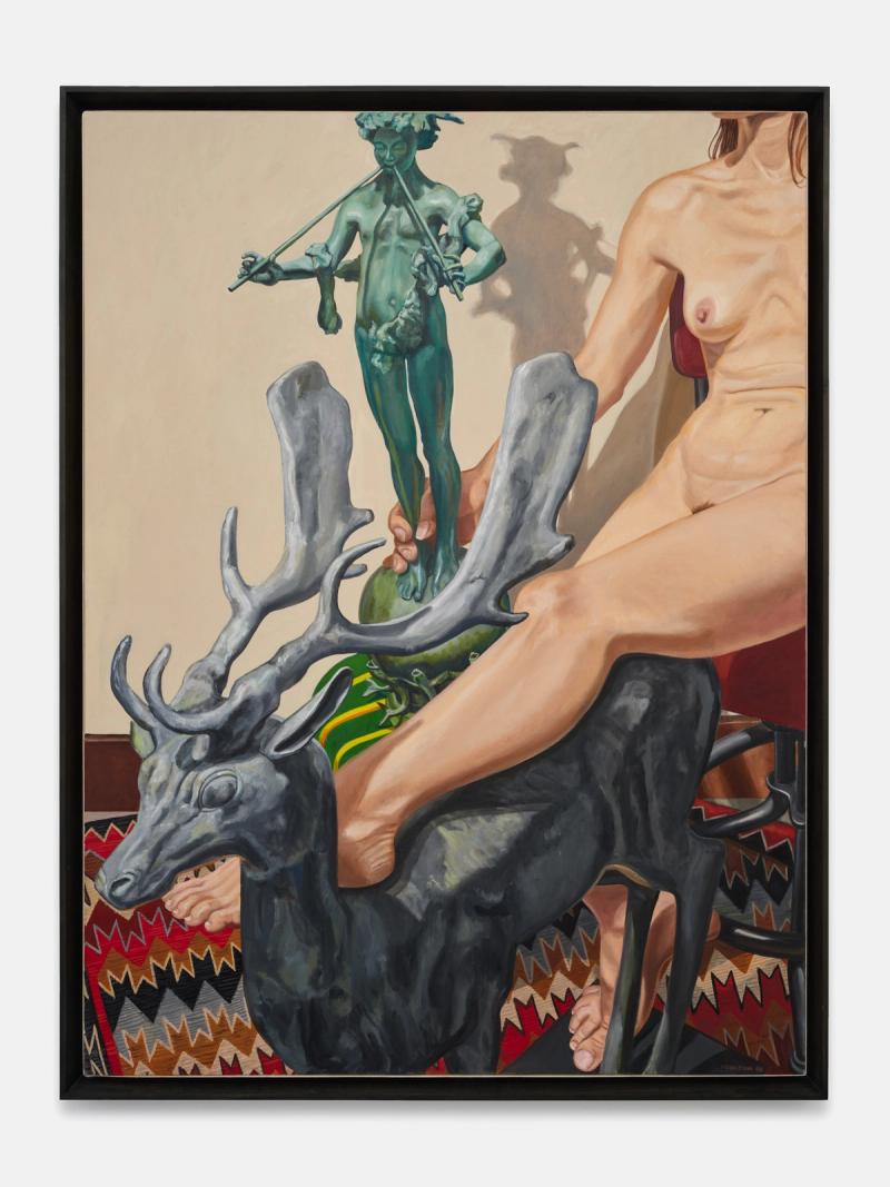 Installation view of displayed artwork titled Nude with Lead Stag and Universal Pan