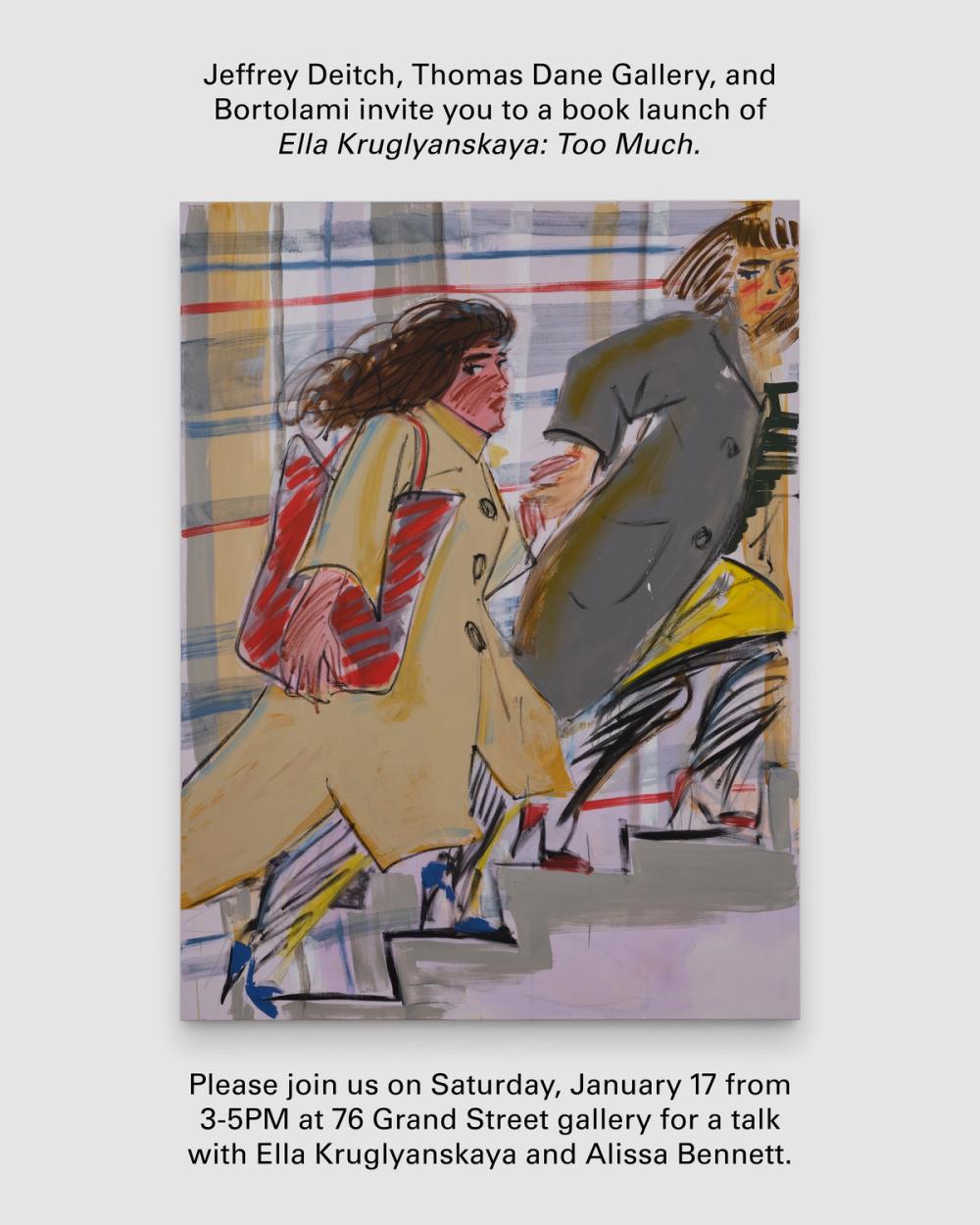 Visual representation of the news item Ella Kruglyanskaya: Too Much Book Launch at Jeffrey Deitch link