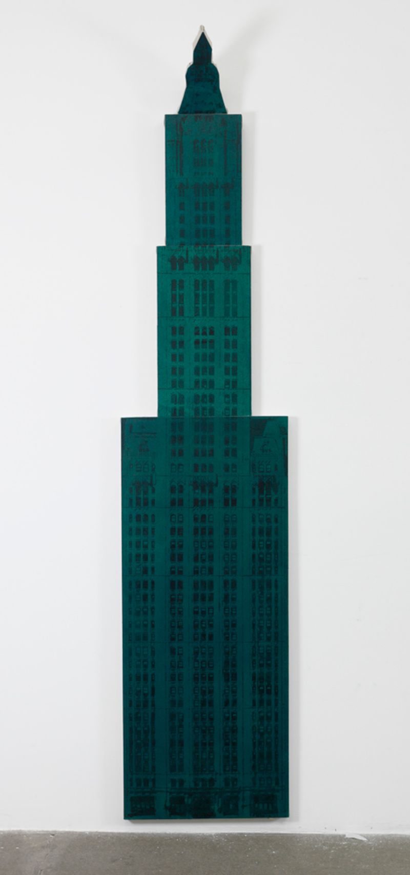 Installation view of displayed artwork titled Woolworth Building (Cobalt Green)