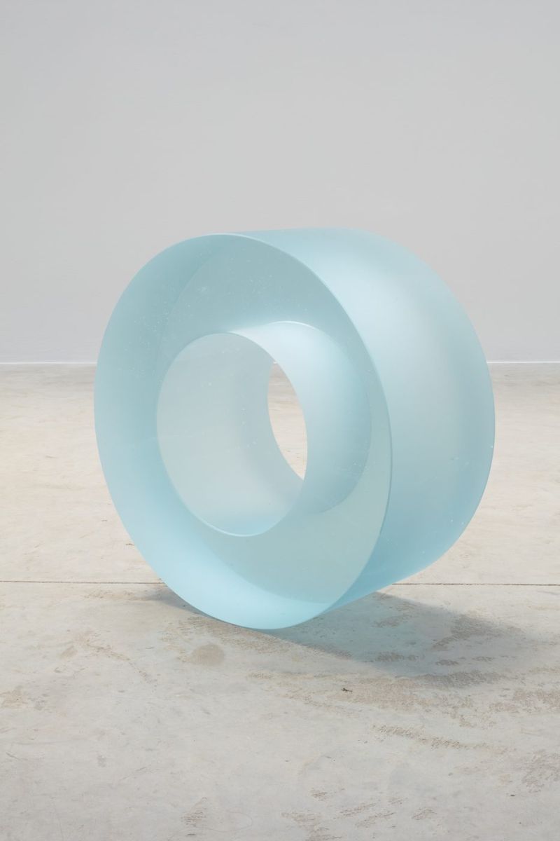 Installation view of displayed artwork titled Blue Glass Roll 405