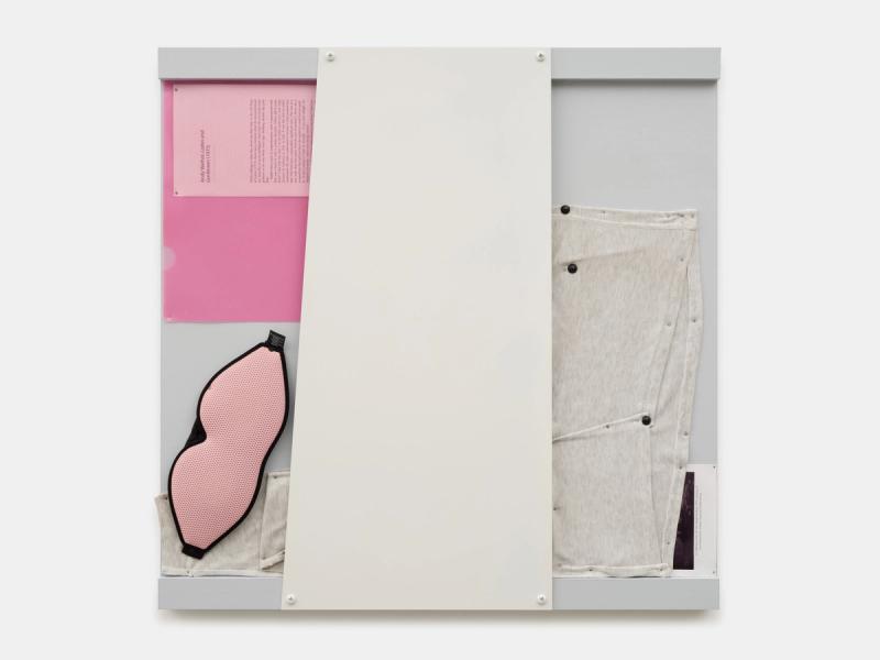 Installation view of displayed artwork titled Twenty Eight (Pink Sleep Mask)