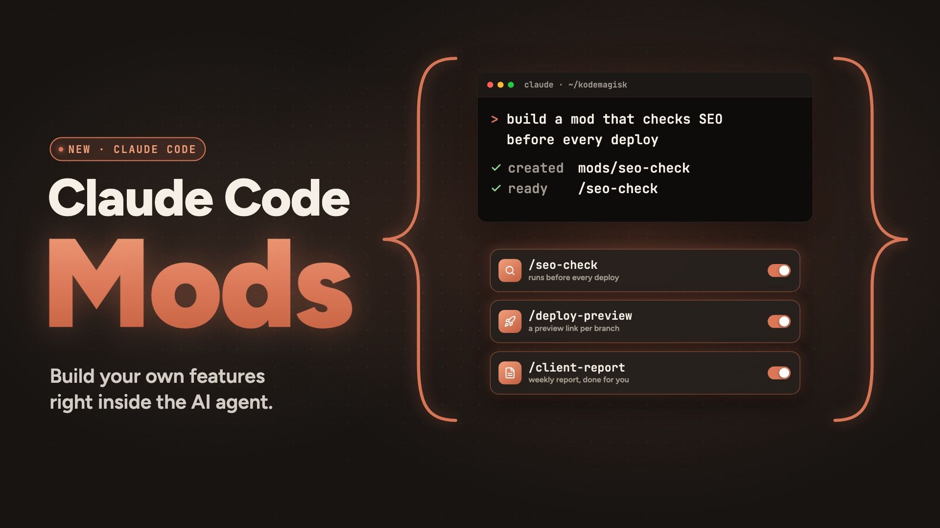 Claude Code Mods: egne funksjoner og grensesnitt for KI-agenter