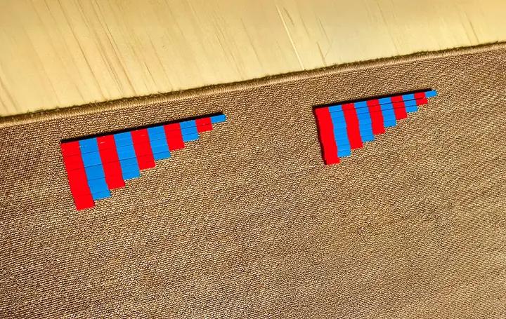 подредени Монтесори малки числови летви