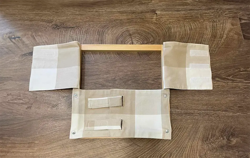 дървена рамка с плат от велкро